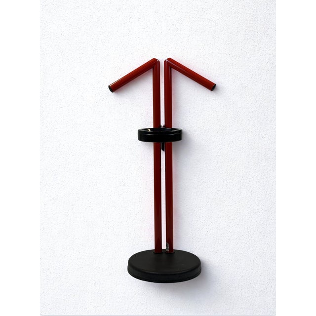 Vintage Modern Red and Black Metal Valet Coat Rack, 1980s For Sale - Image 4 of 18