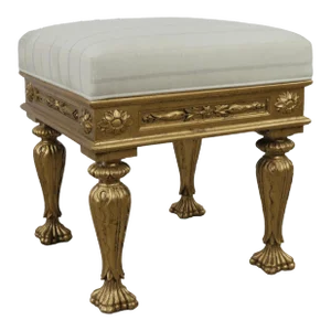 20th Century Retro French Louis XVI Style Carved Footstool/Piano Stool/Dressing Stool