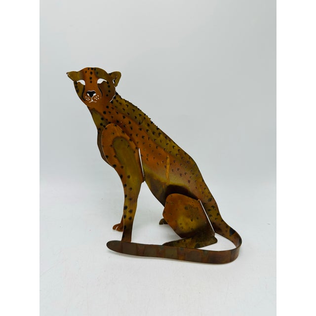 Sculptural Metal Cheetah For Sale - Image 4 of 6