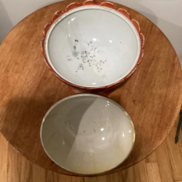 Antique Japanese Ko- Kutani Porcelain Serving Bowl Floral and Sado For Sale - Image 9 of 13