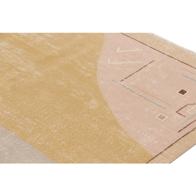 Vintage Zeki Müren Rug, Pink and Beige-Brown Geometric Patterns - Rug & Kilim For Sale In New York - Image 6 of 8