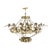 Antique French Fleur-de-Lis Design Brass & Jeweled Twelve-Light Chandelier 1930 For Sale