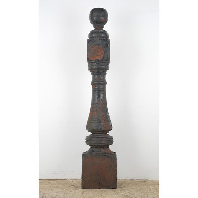 Metal Pair of Antique Victorian 48 In. Cast Iron Newel Posts For Sale - Image 7 of 13