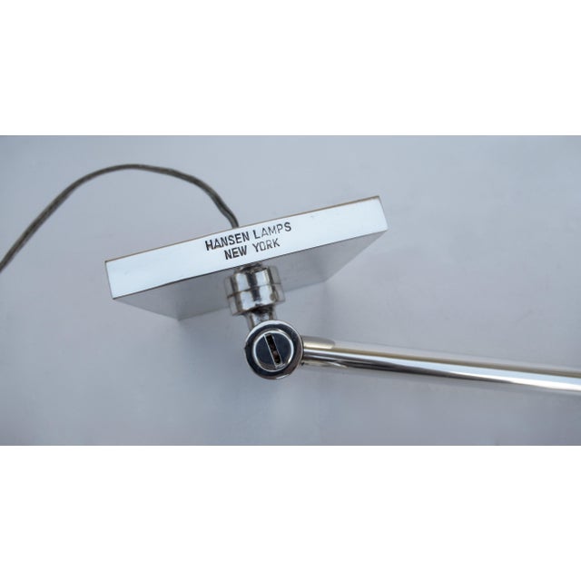 Vintage C.1970's Georg Hanson for Hanson Lighting Co. Chrome-Plated Swing-Arm Wall Sconce- Single For Sale - Image 11 of 13
