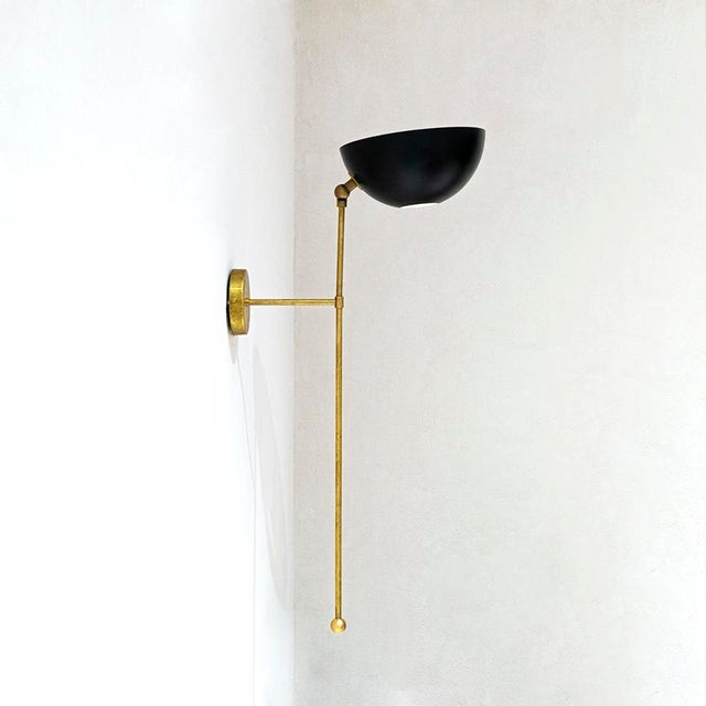 Italian Adjustable Wall Light in Brass For Sale - Image 4 of 9