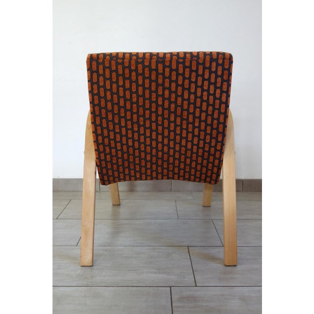 Gray Vintage Bow Wood Armchair from Steiner, 1950s For Sale - Image 8 of 14