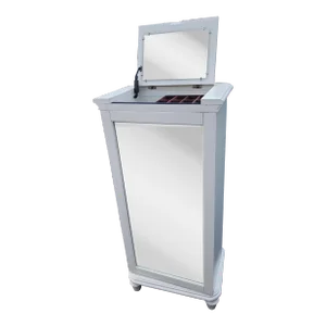 360 Degree Swivel Full Length Floor Mirror With Solid Poplar Lingerie Chest