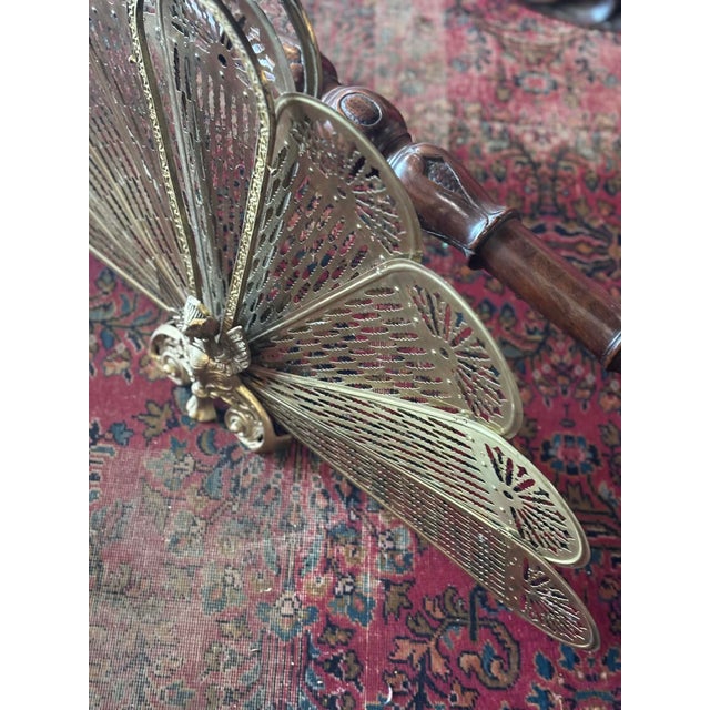 Antique Brass Peacock Fan Fire Screen For Sale In Saint Louis - Image 6 of 10