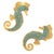 Modern Majestic Seahorse Gold & Turquoise Statement Studs, A Pair For Sale - Image 3 of 6