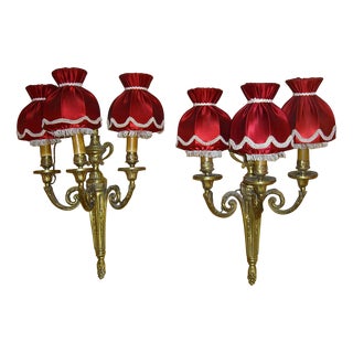 Napoleon III Wall Lights in Brass, 1890s, Set of 2 For Sale