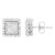 Contemporary 10K White Gold 1/2 cttw Invisible Set Princess-Cut Diamond Square Stud Earring (I-J Color, I1-I2 Clarity) For Sale - Image 3 of 6