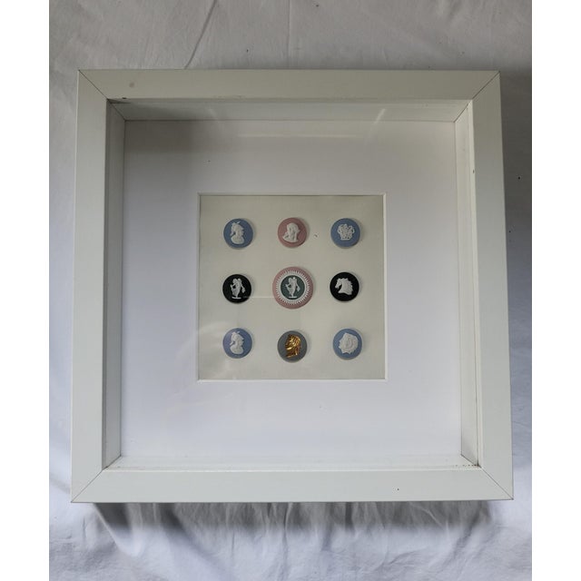 1970s Neoclassical Framed Cameos and Medallions from Wedgwood Jasperware, 1970s, Set of 9 For Sale - Image 5 of 5