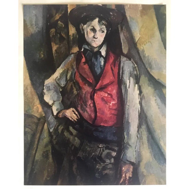 Paul Cezanne Vintage 1952 Post Impressionist Authentic Lithograph Print " Boy With Red Vest " 1890 For Sale - Image 10 of 10