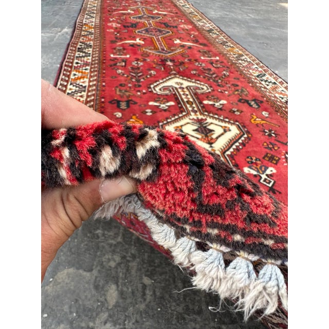 Vintage Hand Knotted Tribal Runner Rug For Sale - Image 6 of 7