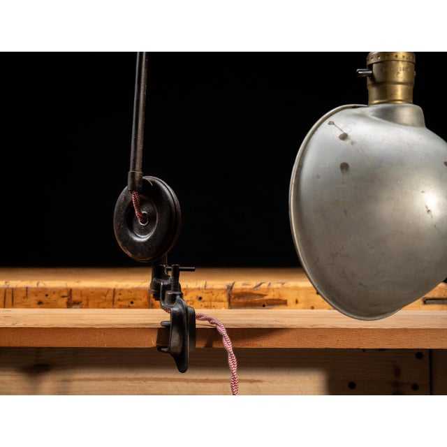 Vintage Industrial Articulating Table Mount Task Lamp For Sale - Image 4 of 9