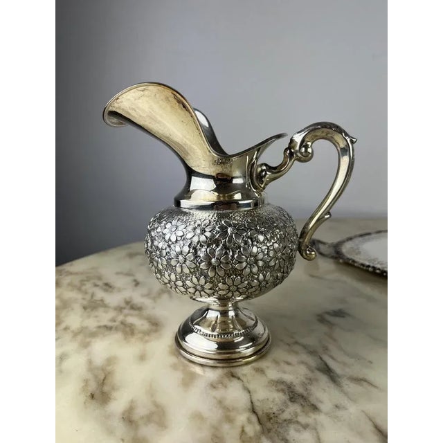 Metal Tea and Coffee Service & Tray in 800 Silver, Italy, 1980s, Set of 5 For Sale - Image 7 of 11