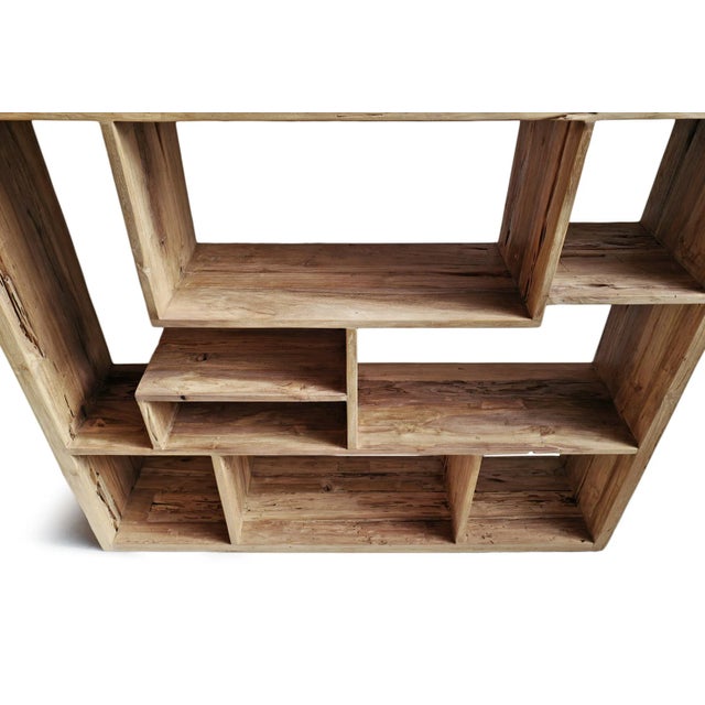Salvaged Teak Modern Shelf For Sale - Image 4 of 8
