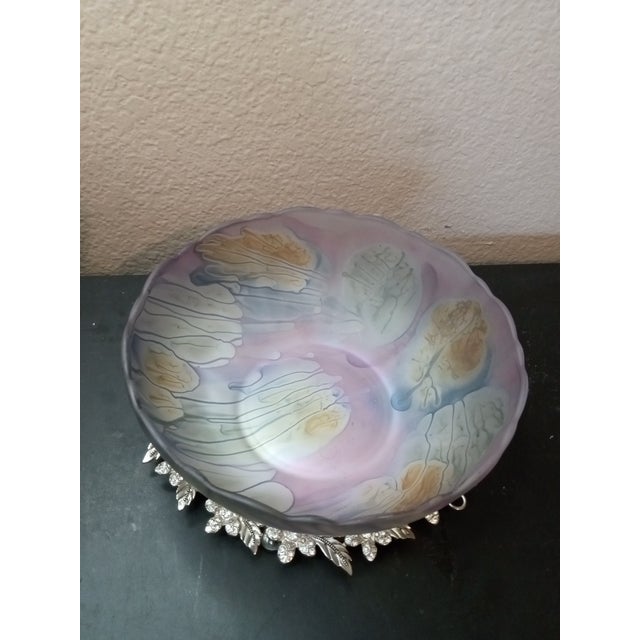 1980s Stunning Reuven Glass From Israel Scalloped Bowl For Sale - Image 4 of 7