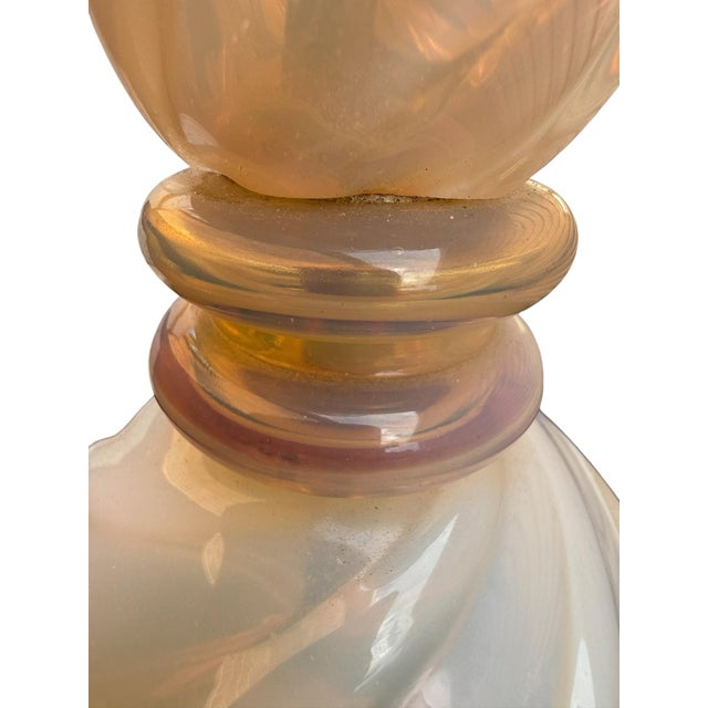 Marbo Lamp Company Vintage Marbro Hollywood Regency Glass and Gold Table Lamp For Sale - Image 4 of 10