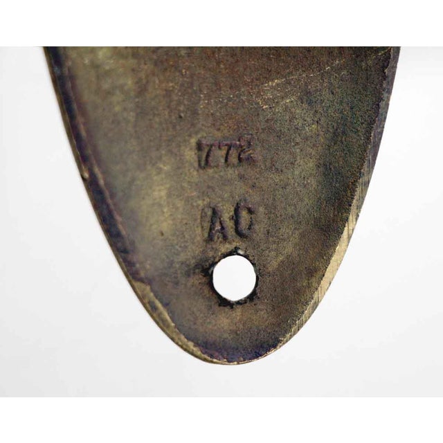 Brass Vintage Sargent & Co. Polished Brass Oval Door Knob Set For Sale - Image 8 of 12