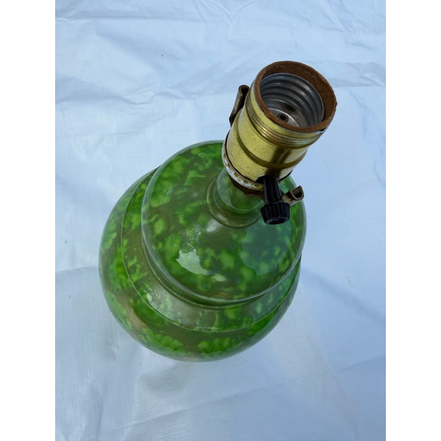 1960s 1960s Mid-Century Modern Green Ceramic Ginger Jar Lamp For Sale - Image 5 of 6