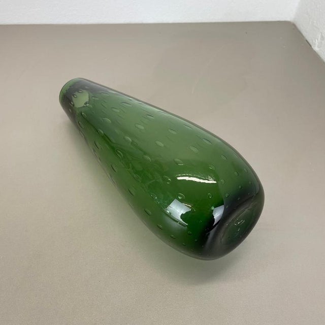 Large Green Murano Glass Bullicante Bubble Vase, Italy, 1970s For Sale - Image 16 of 18