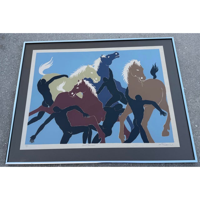 Late 20th Century Vintage Signed Surrealist Horse and Nude Figure Limited Edition Serigraph For Sale - Image 5 of 11