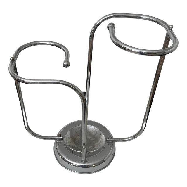 Art Deco Chrome Umbrella Stand in Tubular Steel and Chrome-Plated, Belgium, 1930 For Sale