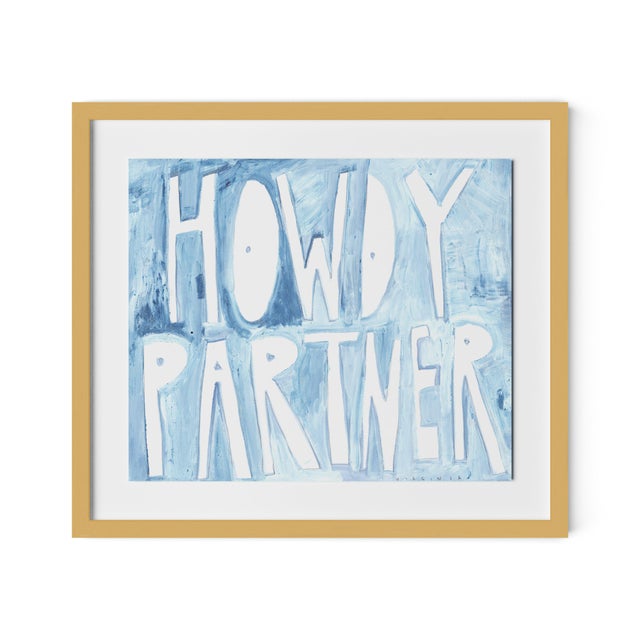 Virginia Chamlee Howdy Partner by Virginia Chamlee in Gold Frame, Small Art Print For Sale - Image 4 of 4