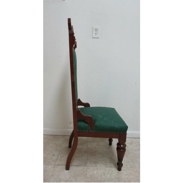 Wood Antique Victorian Throne Chair Carved Oak Church Chapel Masonic A For Sale - Image 7 of 12