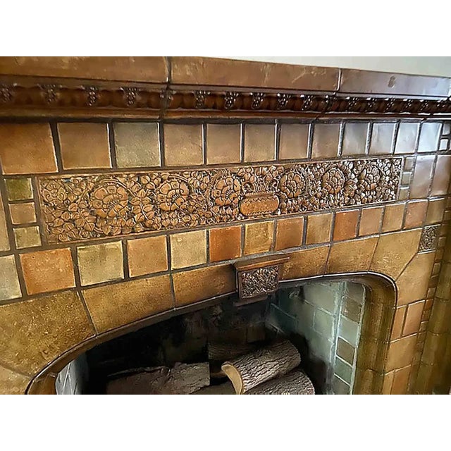 Antique Tile Mantel by Batchelder Tile Company - Arts and Crafts Style For Sale - Image 4 of 5