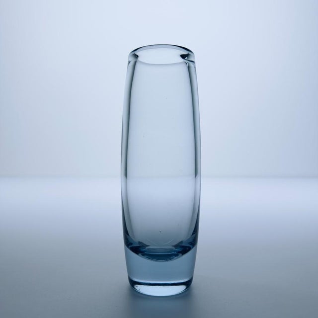 1960s Original Blue Glass Vase by Per Lütken for Holmegaard, Denmark, 1960s For Sale - Image 5 of 17