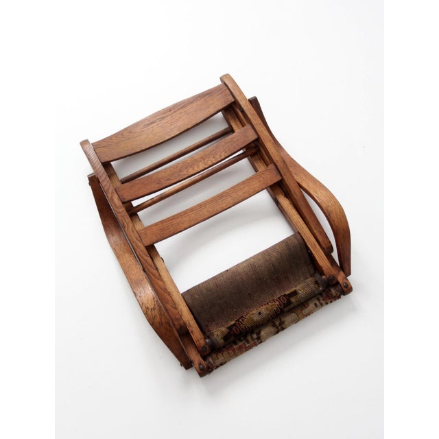 Antique Oak Campaign Folding Chair For Sale - Image 17 of 18