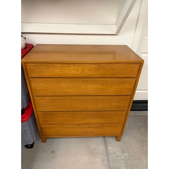 Wood 1950s Conant Ball Solid Birch Mid-Century Modern Highboy Dresser For Sale - Image 7 of 8