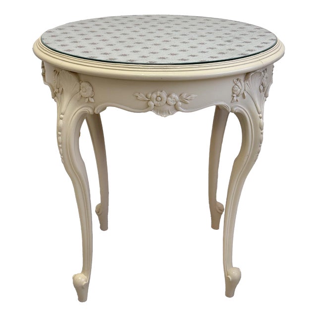 Louis XV Revival White Round Table, 1870s For Sale