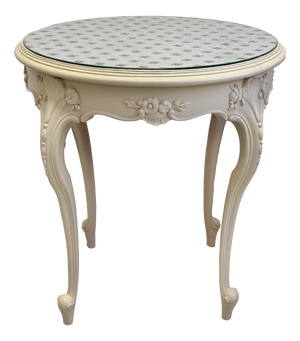 Louis XV Revival White Round Table, 1870s