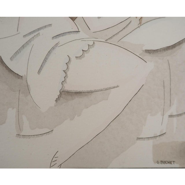 Gustave Buchet, The Two Friends, Innocence and Discovery, Original Engraving and Stencil For Sale - Image 5 of 6