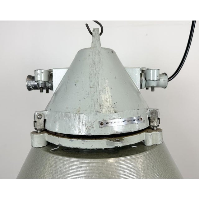 Industrial Industrial Explosion Proof Ceiling Lamp with Aluminium Shade from Elektrosvit, 1970s For Sale - Image 3 of 17