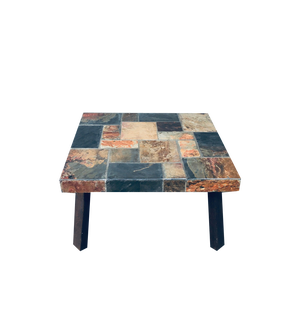 Brutalist Style Coffee Table in Slate Stone, 1970s