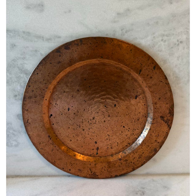 Set of 8 Hand Hammered Copper Charger Plates For Sale In Austin - Image 6 of 12