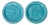 Pair of 1939 World's Fair Capital & Labor Turquoise Souvenir Ceramic Plates For Sale