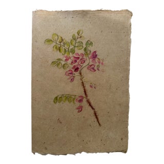 Henry Emil Salloch Original Watercolor on Paper Pink Locust Blossoms, 1941. For Sale