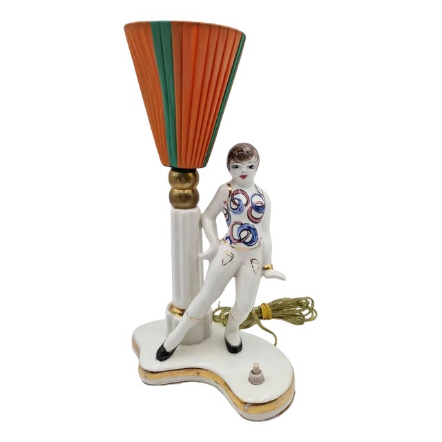 Polish Ceramic Bedside Lamp, 1950s For Sale