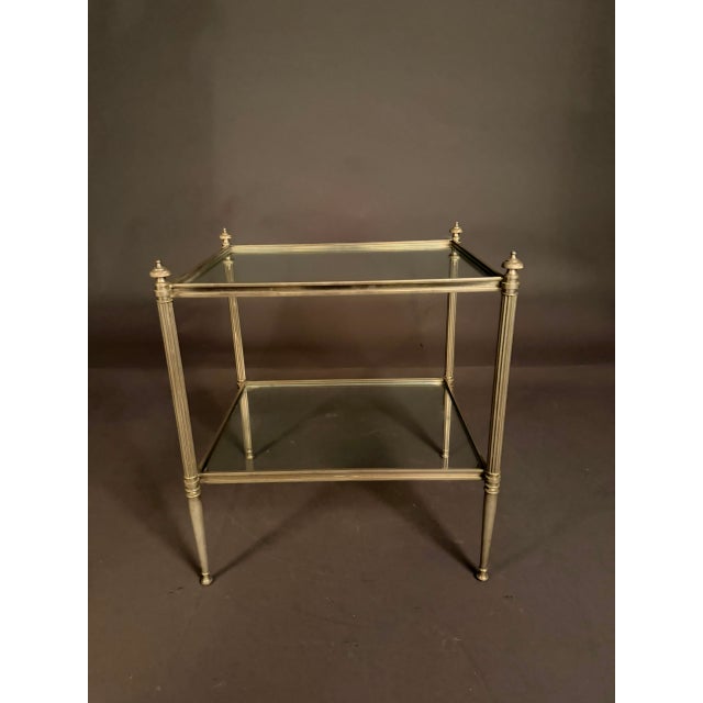 Bronze French Small Side Table, Nickel-Plated Bronze, Circa 1950 For Sale - Image 8 of 15