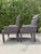 Textile Vintage Mastercraft Parsons Style Armchairs With Brass Sabots, a Pair For Sale - Image 7 of 16