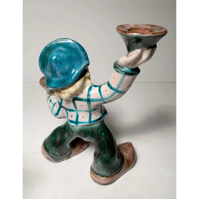 Ceramic Small Austrian Ceramic Figure Collection Candleholder by Leopold Anzengruber - 3 Pieces For Sale - Image 7 of 10