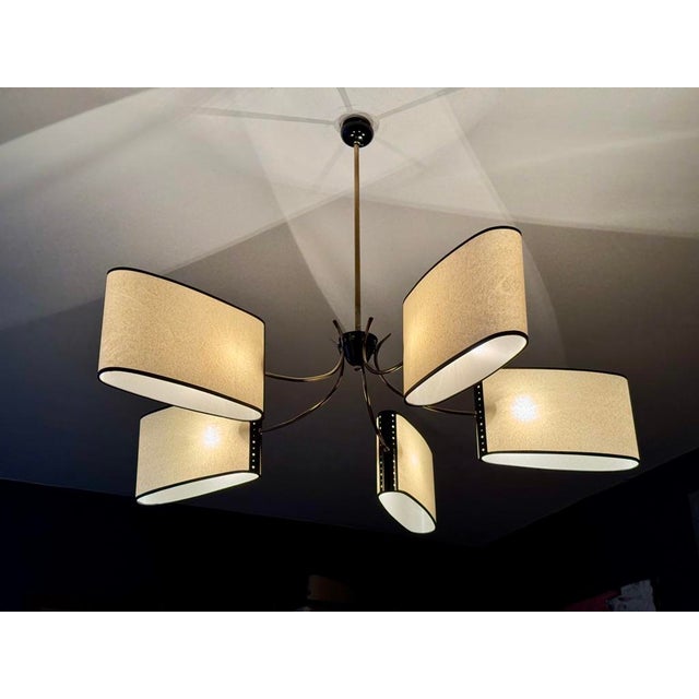 Metal Chandelier from Maison Lunel, France, 1950 For Sale - Image 7 of 7