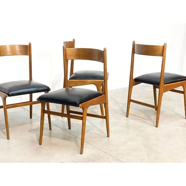 Vintage Italian Dining Chairs, 1960s, Set of 4, in Good conditions. Designed 1960 to 1969