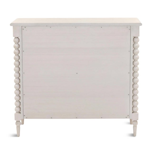 2020s White Wash Ball Leg Transitional Three-Drawer Dresser For Sale - Image 5 of 7