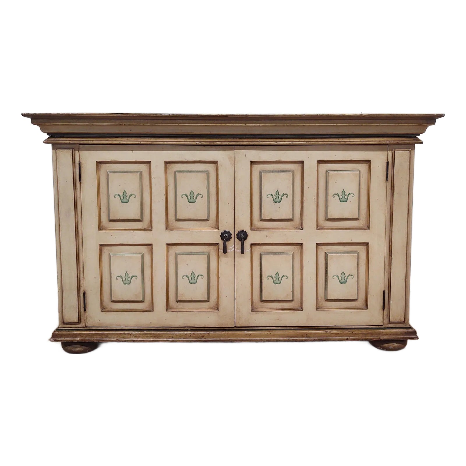 Vintage South Cone Furniture French Country Painted Solid Wood 2 Door ...